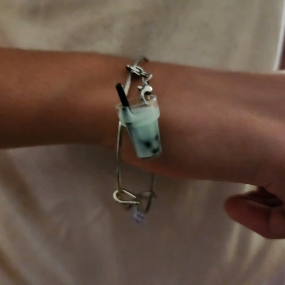 Set of 10 Bubble Tea Bracelet Charm Necklace Pendant with Silver Clasp - Picture 6 of 7